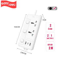 Ổ cắm điện đa năng Deli T709