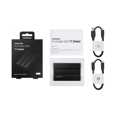 Ổ CỨNG GẮN NGOÀI SSD SAMSUNG T7 PORTABLE SHIELD 2TB 2.5 INCH USB 3.2 ĐEN chính hãng | Hàng chính hãng