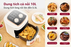 Nồi chiên không dầu Fujihome A5GW 5,5 lít 1600W | Hàng chính hãng