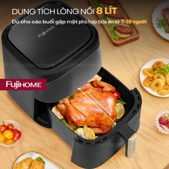 Nồi chiên không dầu Fujihome A8DG1 8 lít cửa kính, 11 chức năng | Hàng chính hãng