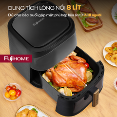 Nồi chiên không dầu Fujihome A8DG1NEW 8 lít hai cửa kính | Hàng chính hãng