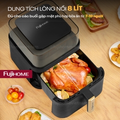 Nồi chiên không dầu Fujihome A8DG2 8 lít mặt kính View 360 | Hàng chính hãng