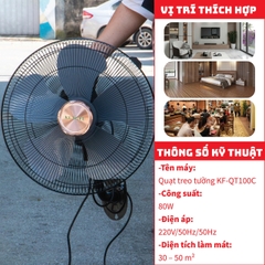 Quạt Treo Tường Kungfu KF-QT100C – Giải Pháp Làm Mát Hoàn Hảo Cho Mọi Không Gian