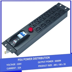Thanh Nguồn PDU 12 Cổng Lắp Tủ Rack Chuẩn 19 Inch - Giải Pháp Phân Phối Điện An Toàn