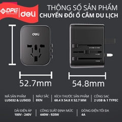 Ổ cắm điện đa năng Deli T766