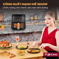 Nồi chiên không dầu Fujihome A8DG1NEW 8 lít hai cửa kính | Hàng chính hãng
