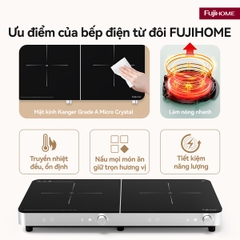Bếp từ đôi Fujihome IC2602S 3400W núm xoay, chuẩn CE | Hàng chính hãng