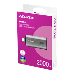 ADATA SC750 2TB – SSD di động USB 3.2 Gen 2 SC750-2000G-CCBK