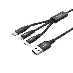 Cáp USB 2.0->Lightning+Micro+Type-C 1.2m UNITEK C14049BK | Hàng chính hãng