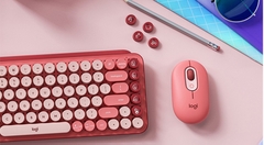 Chuột không dây Logitech POP with Emoji Hồng 910-006516 | Hàng chính hãng