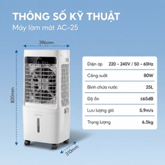Máy Làm Mát Không Khí Hơi Nước Fujihome AC-25 – Cấu Hình Khủng, Làm Mát Thông Minh
