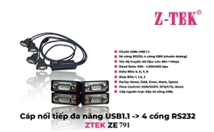 Cáp Nối Tiếp Đa Năng USB 1.1 Sang 4 Cổng RS232 Z-TEK ZE791
