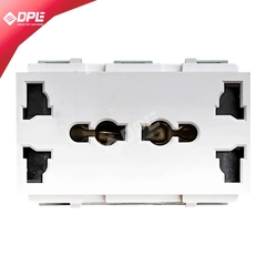 Hạt Ổ Cắm Âm Sàn Đôi 3 Chấu DPE-AS 2S3 – Có Dây Nối Đất, Màn Che, 16A