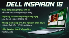 Laptop Dell Inspiron 16 5640 - N5640-C7U161W11IBU (Core 7 150U, 16GB, 1TB, Full HD+, OfficeHS, Win11)