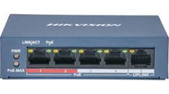 Switch mạng 4 cổng PoE 100M, 1 cổng uplink 10/100M , Layer 2 DS-3E0105P-E/M | Hàng chính hãng