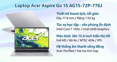 Laptop Acer Aspire Go 15 AG15-72P-776J – Hiệu năng mạnh, thiết kế hiện đại