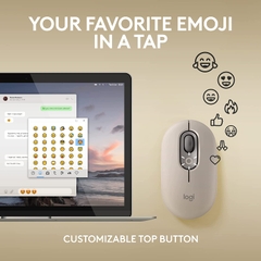 Chuột không dây Logitech POP with Emoji Xám 910-006622 | Hàng chính hãng