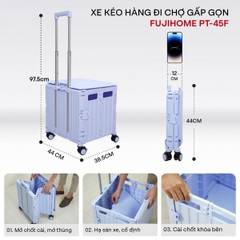 Xe kéo hàng đi chợ rút gọn Fujihome PT‑45F