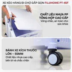 Xe kéo hàng đi chợ rút gọn Fujihome PT‑45F