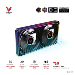 Quạt tản nhiệt VSP T2 Normal Fan Đôi ARGB Infinity Mirror Đen Chính Hãng