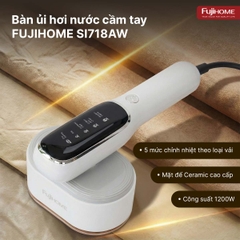 Bàn là hơi nước cầm tay Fujihome SI718AW 1200W trắng bạc | Hàng chính hãng