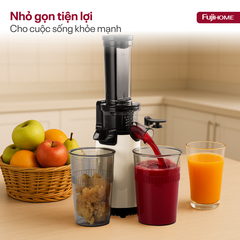 Máy ép chậm mini Fujihome SJ06 100W lưới lọc kép inox | Hàng chính hãng