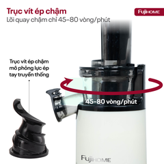 Máy ép chậm mini Fujihome SJ06 100W lưới lọc kép inox | Hàng chính hãng