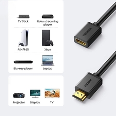 Cáp nối dài HDMI tròn 1M chính hãng Ugreen 10141 | Hàng chính hãng