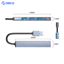 Bộ chia USB HUB ORICO 4 cổng USB 3.0 & 2.0 AH-A13-GY-BP | Hàng chính hãng
