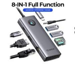 Hub đa năng 8 trong 1 cổng TypeC PW11-8P-SV-EP | Hàng chính hãng
