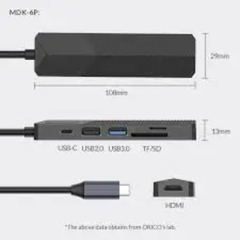 Đế cắm đa năng 5 trong 1 cổng Type C MDK-5P-BK-BP | Hàng chính hãng