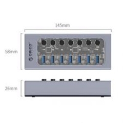 Bộ chia USB HUB 7 cổng USB 3.0 AT2U3-7AB-GY | Hàng chính hãng