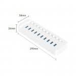 Bộ chia USB HUB 10 cổng USB 3.0 với các công tắc riêng lẻ CT2U3-10AB-WH | Hàng chính hãng