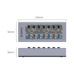 Bộ chia USB ORICO HUB 7 cổng USB 3.0 BT2U3-7AB-GY | Hàng chính hãng