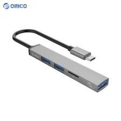 Bộ chia USB HUB ORICO 4 cổng USB 3.0 & 2.0 + Cardreader TF AH-A12F-GY-BP | Hàng chính hãng