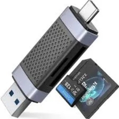 Đầu đọc thẻ nhớ TF/SD Dual Port USB 2.0 + TypeC 2.0 CD2D-AC2-BK-EP | Hàng chính hãng