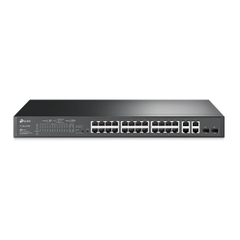 Switch TP-LINK TL-SL2428P JetStream 24 cổng 10/100Mbps + 4 cổng Gigabit Smart Switch với 24 cổng PoE+ | Hàng chính hãng