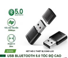 Thiết bị USB Bluetooth 5.0 Dongle chính hãng Ugreen 80889 cao cấp | Hàng chính hãng