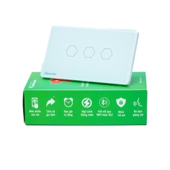 Công tắc cảm ứng WiFi Hunonic 3 Nút, HCN, màu Đen/Trắng