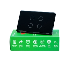 Công tắc cảm ứng WiFi Hunonic 4 Nút HCN màu Đen/Trắng