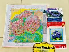 Tranh thêu kín Hoa cẩm tú cầu VS8982, kích thước 50x50 cm