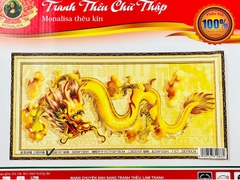Tranh thêu Rồng vàng ban phúc EDB197, kích thước 150 x 70 cm