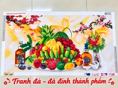 Tranh đính đã đã thành phẩm mâm ngũ quả Y8289, kích thước 120 x 70 cm