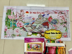 Tranh thêu chữ thập Phật di lặc LV3469, kích thước 100 x 50 cm