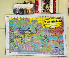 Tranh thêu kín Tổ ấm bình yên VS8328, kích thước 90x60cm