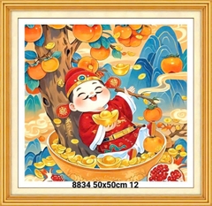 Tranh thêu kín Thần tài gõ cửa vs8833, vs8834, vs8836, vs8837