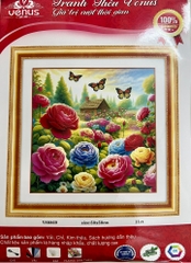 Tranh thêu kín Hoa mẫu đơn VS8869, kích thước 50x 50 cm