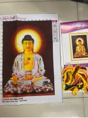 Tranh thêu Phật a di đà LV3416, kích thước 40 x 55 cm