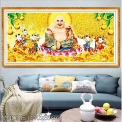 Tranh thêu Phật di lặc MN0186, kích thước 110 x 55 cm