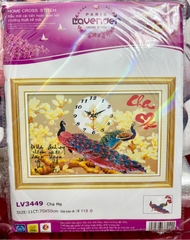 Tranh thêu chữ thập cha mẹ LV3449, kích thước 50 x 70 cm